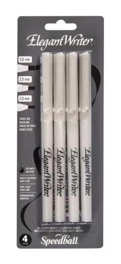 Discount Set 4 rotuladores permanentes negros ElegantWriter Rotuladores