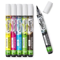 New Set 6 Rotuladores pincel acuarelables Essentials Colorex Rotuladores