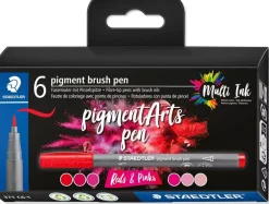 Set 6 Rotuladores pincel rojos y rosas Multi Ink Rotuladores