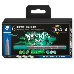 Discount Set 6 Rotuladores pincel verdes y turquesas Multi Ink Rotuladores