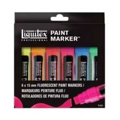 Outlet Set 6 rotuladores punta ancha Fluorescente Rotuladores