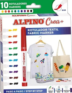 New Set 10 Rotuladores Textiles Crea+ Rotuladores