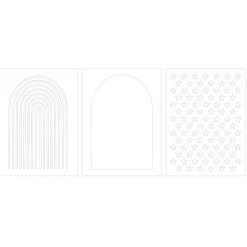 Set 3 stencils Arches Bold and Bright Vicki Boutin Plantillas