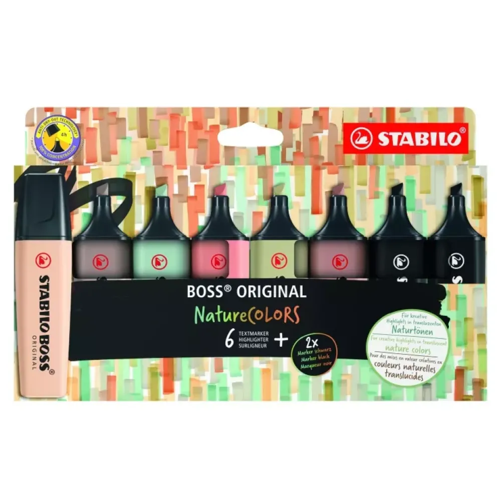 Discount Set 8 Subrayadores Boss Original NatureColors Rotuladores