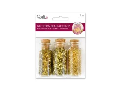 Best Set 3 tarros con Cuentas y Semillas Oro Bisutería