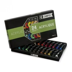 Best Set 24 Tubos Acrílicos Campus 21ml Pinturas Acrílicas
