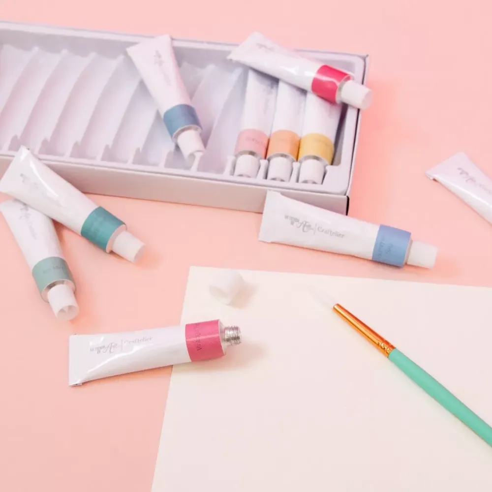 Sale Set 12 Tubos Acrílicos Colores Pastel Pinturas Acrílicas