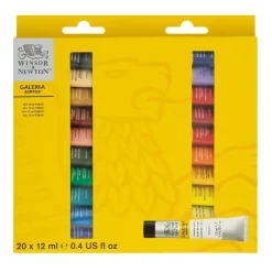 New Set 20 Tubos Acrílicos Galería 12ml Pinturas Acrílicas