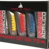 Best Set 5 Tubos Acrílicos Primarios 75ml Pinturas Acrílicas