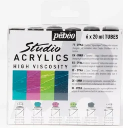 Outlet Set 6 Tubos Acrílicos Studio Acrylics Dyna 20ml Pinturas Acrílicas