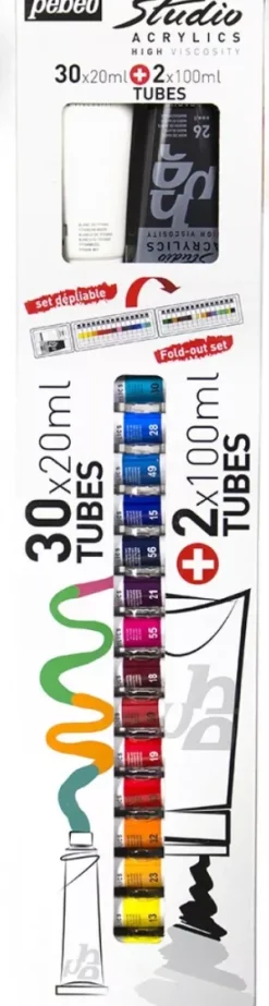 Outlet Set 32 Tubos Acrílicos Studio Acrylics Pinturas Acrílicas