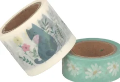 New Set 2 Washi Tapes Gatos Life is Simple Decoupage
