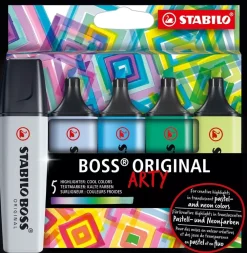 Hot Set Arty 5 Subrayadores Colores Fríos Boss Original Rotuladores