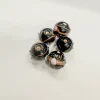 Clearance Set de 4 abalorios de cristal de Murano negro brillante Bisutería