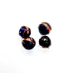 Outlet Set de 4 abalorios de cristal de Murano azul oscuro Bisutería