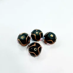 Discount Set de 4 abalorios de cristal de Murano negro mate Bisutería