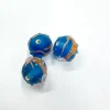 Hot Set de 3 abalorios de cristal de Murano azul claro mate Bisutería