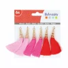 Hot Set de 6 Borlas Rosa Telas, Sedas Y Fieltro