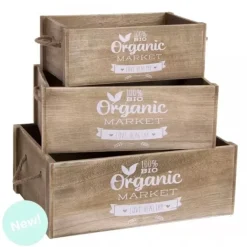 Hot Set de 3 cajas de madera Organización|Maderas
