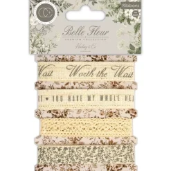 Set de 4 Cintas Belle Fleur Telas, Sedas Y Fieltro
