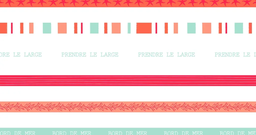 Hot Set de 6 Cintas Corail Telas, Sedas Y Fieltro