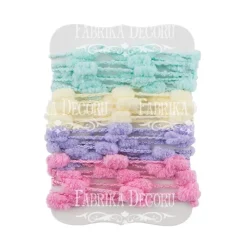 Discount Set de 4 cintas de pompones Telas, Sedas Y Fieltro