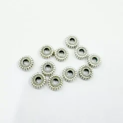 Outlet Set de 11 cuentas cilindro plata Bisutería