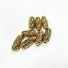 Set de 8 cuentas tubo flor oro Bisutería