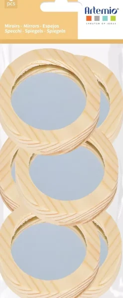 Sale Set de 6 Espejos de Madera Redondos Maderas