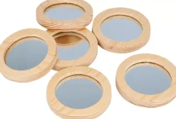 Sale Set de 6 Espejos de Madera Redondos Maderas