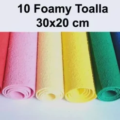 Sale Set de 10 Foamy Goma EVA Toalla 30x20cm Colores Surtidos Goma Eva Fofuchas