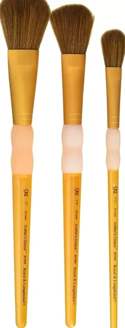 New Set de 3 Pinceles Redondos Pelo de Camello Crafter's Choice Pinceles Y Brochas