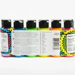Hot Set de 6 Pinturas Acrílicas Black Light Neon Americana 59ml Pinturas Acrílicas