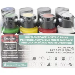 Clearance Set de 8 Pinturas Acrílicas Americana Multisuperficies 59ml Pinturas Acrílicas|Pinturas De Vidrio Y Cerámica