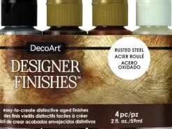 Hot Set de 4 Pinturas Designer Finishes acero oxidado Pinturas Acrílicas|Doraduras