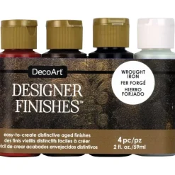 Hot Set de 4 Pinturas Designer Finishes Hierro Forjado Ceras, Pátinas Y Tintes