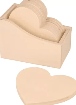 Outlet Set de 6 Posavasos de Madera Corazones Maderas