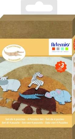 Set de 4 Puzzles de Madera Safari Maderas