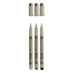 Outlet Set de 3 Rotuladores Calibrados grises Pigma Micron Rotuladores