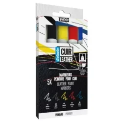 Hot Set de 5 Rotuladores Colores Primarios Setacolor Cuero Rotuladores|Pinturas Para Tela Y Seda