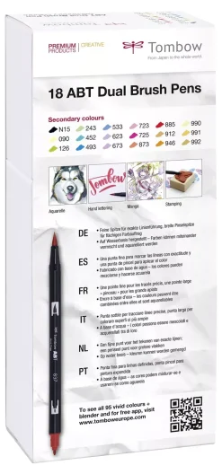 Set de 18 rotuladores Dual Brush Colores Secundarios Rotuladores