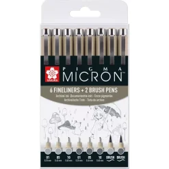Outlet Set de 8 Rotuladores grises Pigma Micron Rotuladores