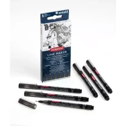 Hot Set de 6 Rotuladores Line Maker Negro Rotuladores