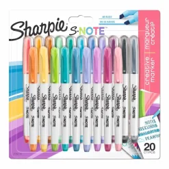 Discount Set de 20 Rotuladores Pastel S-Note Punta 2 en 1 Rotuladores|Pinturas Para Tela Y Seda