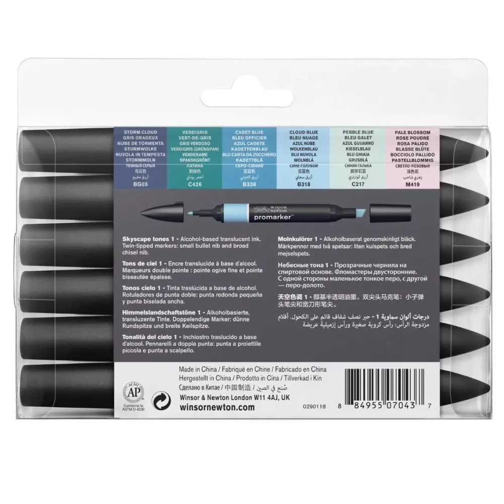Set de 6 Rotuladores Promarker Tonos Cielo Rotuladores