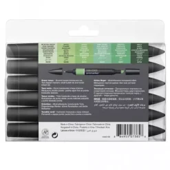 New Set de 6 Rotuladores Promarker Tonos Verdes Winsor & Newton Rotuladores