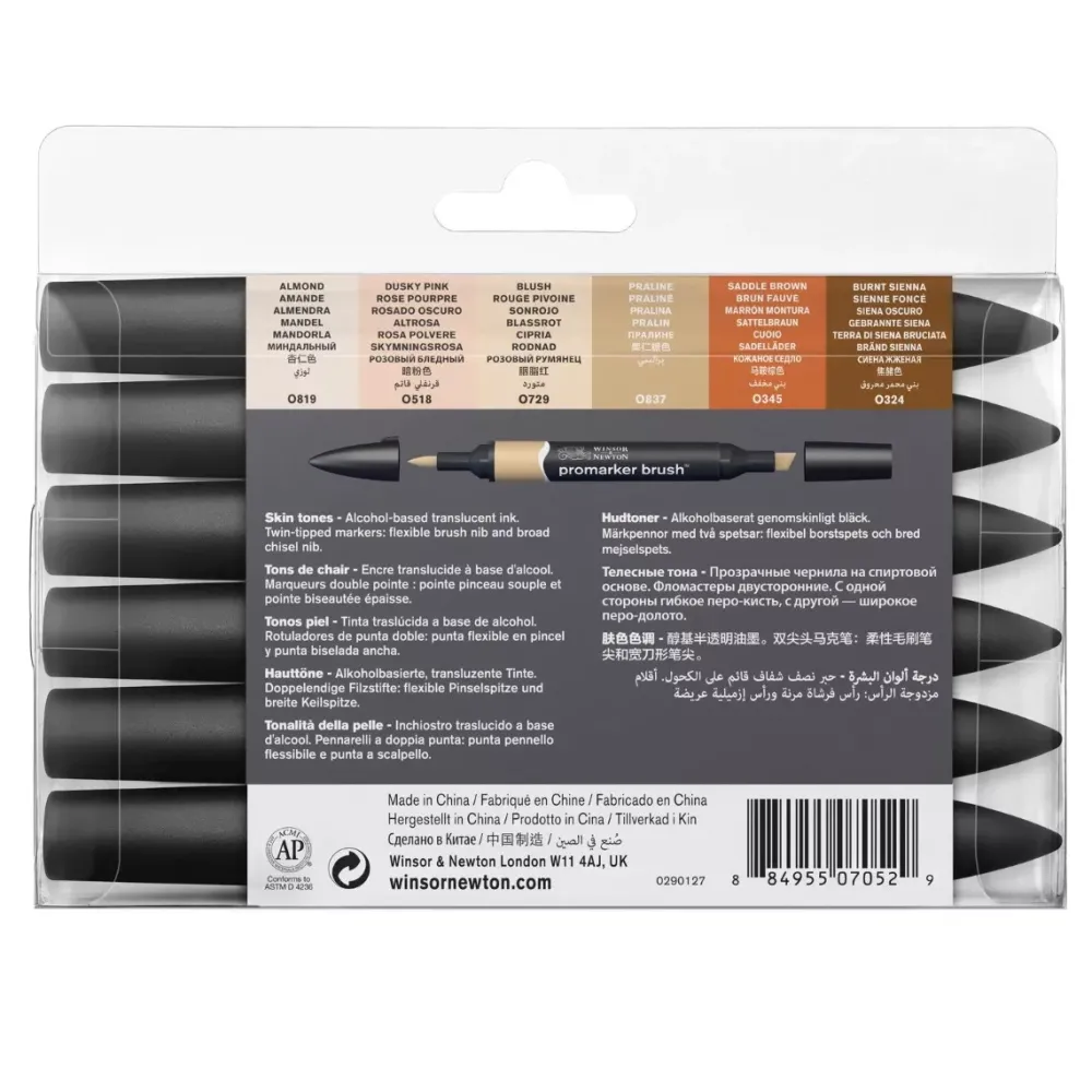 Outlet Set de 6 Rotuladores Promarker Brush Tonos Piel Rotuladores