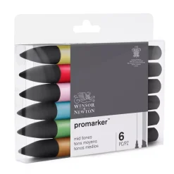 Best Set de 6 Rotuladores Promarker Tonos Medios Winsor y Newton Rotuladores