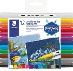Clearance Set de 12 Rotuladores Textiles Doble Punta Rotuladores|Pinturas Para Tela Y Seda