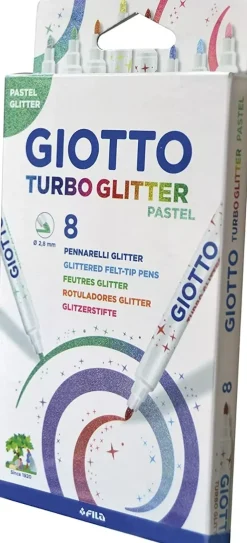 Outlet Set de 8 Rotuladores Turbo Glitter Pastel Niños Niños Y Regalos